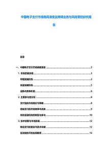 中國電子支付市場格局演變及跨境業務與風險管控研究報告