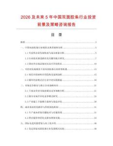 2026及未來5年中國雙面膠條行業(yè)投資前景及策略咨詢報告