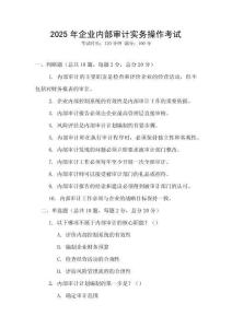 2025年企業內部審計實務操作考試