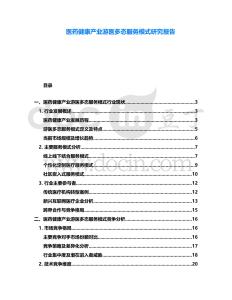 醫藥健康產業游醫多態服務模式研究報告