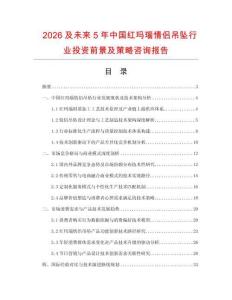 2026及未來5年中國紅瑪瑙情侶吊墜行業投資前景及策略咨詢報告