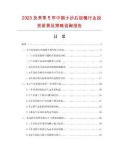 2026及未來5年中國小沙后視鏡行業投資前景及策略咨詢報告