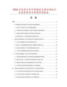 2026及未來(lái)5年中國(guó)通道式熱加硫機(jī)行業(yè)投資前景及策略咨詢報(bào)告
