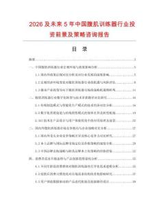 2026及未來5年中國腹肌訓(xùn)練器行業(yè)投資前景及策略咨詢報(bào)告