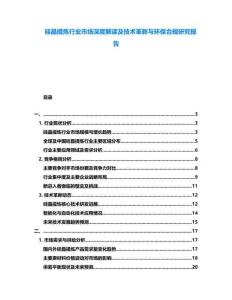 硅晶提煉行業(yè)市場深度解讀及技術(shù)革新與環(huán)保合規(guī)研究報告