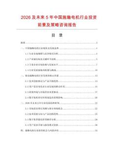 2026及未來5年中國施釉電機行業投資前景及策略咨詢報告