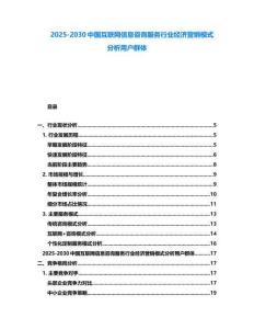 2025-2030中國(guó)互聯(lián)網(wǎng)信息咨詢服務(wù)行業(yè)經(jīng)濟(jì)營(yíng)銷模式分析用戶群體