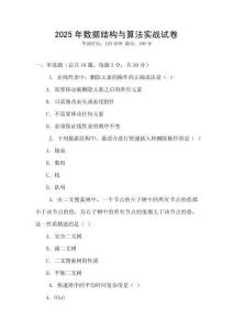 2025年數(shù)據(jù)結(jié)構(gòu)與算法實(shí)戰(zhàn)試卷