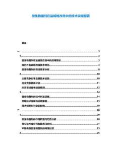 微生物菌劑在鹽堿地改良中的技術突破報告