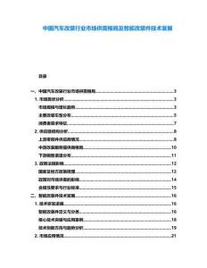 中國(guó)汽車改裝行業(yè)市場(chǎng)供需格局及智能改裝件技術(shù)發(fā)展