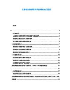 土壤微生物群落調節劑研發熱點追蹤