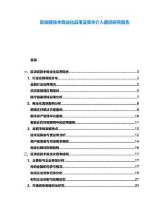 區塊鏈技術商業化應用及資本介入路徑研究報告