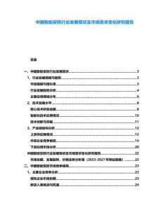 中國智能安防行業發展現狀及市場需求變化研究報告