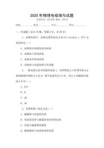 2025年物理電磁場與試題