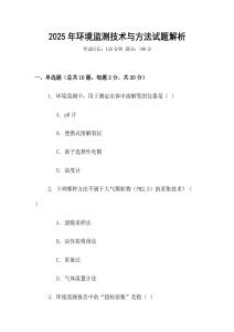 2025年環境監測技術與方法試題解析
