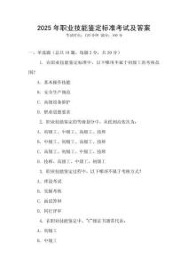 2025年職業(yè)技能鑒定標(biāo)準(zhǔn)考試及答案