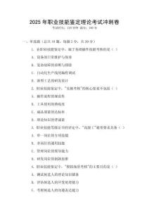 2025年職業(yè)技能鑒定理論考試沖刺卷