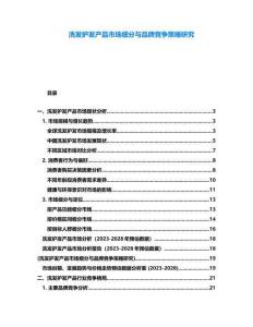 洗發護發產品市場細分與品牌競爭策略研究