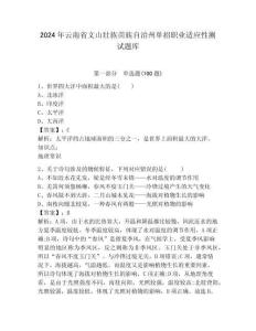 2024年云南省文山壯族苗族自治州單招職業適應性測試題庫帶答案詳解