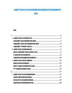 金屬礦采選行業(yè)市場深度調(diào)研及發(fā)展趨勢(shì)與投資戰(zhàn)略研究報(bào)告