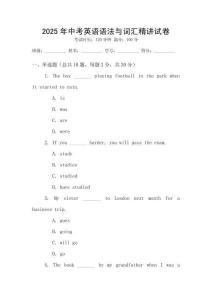 2025年中考英語(yǔ)語(yǔ)法與詞匯精講試卷