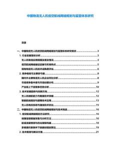 中國物流無人機低空航線網絡規劃與監管體系研究