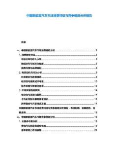 中國新能源汽車市場消費特征與競爭格局分析報告