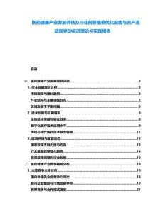醫藥健康產業發展評估及行業前景圖景優化配置與資產流動新界的突進理論與實踐報告