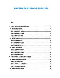 中國區(qū)塊鏈技術應用市場趨勢及商業(yè)機會分析報告