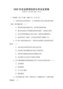 2025年企業管理信息化考試及答案
