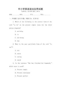 中小學英語語法應用試題