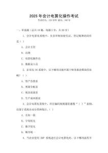 2025年會計電算化操作考試