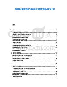 多服務業務網關接口標準化與互聯互通技術攻關分析