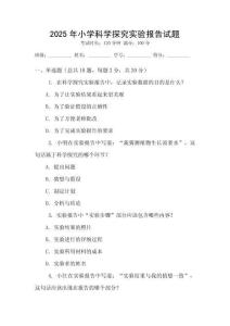 2025年小學科學探究實驗報告試題