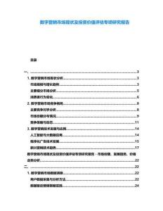 數字營銷市場現狀及投資價值評估專項研究報告