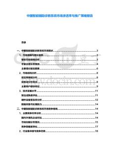 中國智能輔助診斷系統市場滲透率與推廣策略報告