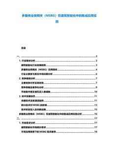 多服務(wù)業(yè)務(wù)網(wǎng)關(guān)（MSBG）在建筑智能化中的集成應(yīng)用實(shí)踐
