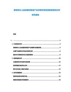 摩納哥水上運動器材制造產業供需形勢投資前景規劃分析研究報告