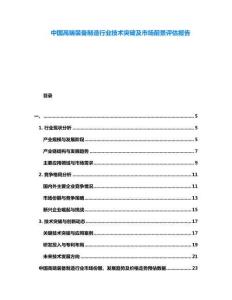 中國(guó)高端裝備制造行業(yè)技術(shù)突破及市場(chǎng)前景評(píng)估報(bào)告