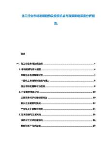化工行業(yè)市場(chǎng)發(fā)展趨勢(shì)及投資機(jī)會(huì)與政策影響深度分析報(bào)告;