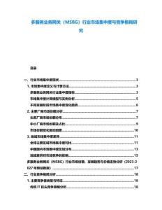 多服務(wù)業(yè)務(wù)網(wǎng)關(guān)（MSBG）行業(yè)市場(chǎng)集中度與競(jìng)爭(zhēng)格局研究