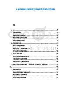 大學教育高校教育教育改革教育市場競爭研究報告