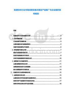 勁酒飲料行業市場深度實施方案及產品推廣與企業組織架構規劃