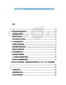 電子支付產(chǎn)業(yè)供需格局演變及投資機(jī)會(huì)規(guī)劃研究分析