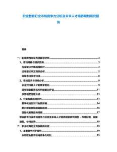 職業(yè)教育行業(yè)市場(chǎng)競(jìng)爭(zhēng)力分析及未來(lái)人才培養(yǎng)規(guī)劃研究報(bào)告