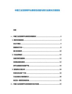 中國工業互聯網平臺兼容性問題與跨行業解決方案報告