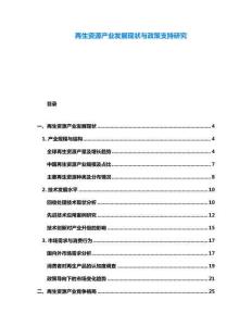 再生資源產業發展現狀與政策支持研究