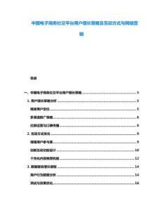 中國電子商務(wù)社交平臺用戶增長策略及互動方式與網(wǎng)絡(luò)營銷