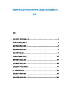 能源開發(fā)行業(yè)市場現(xiàn)狀需求分析及投資評估規(guī)劃分析研究報告
