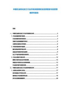 中國(guó)石油煉化加工行業(yè)市場(chǎng)深度調(diào)研及投資前景與投資策略研究報(bào)告